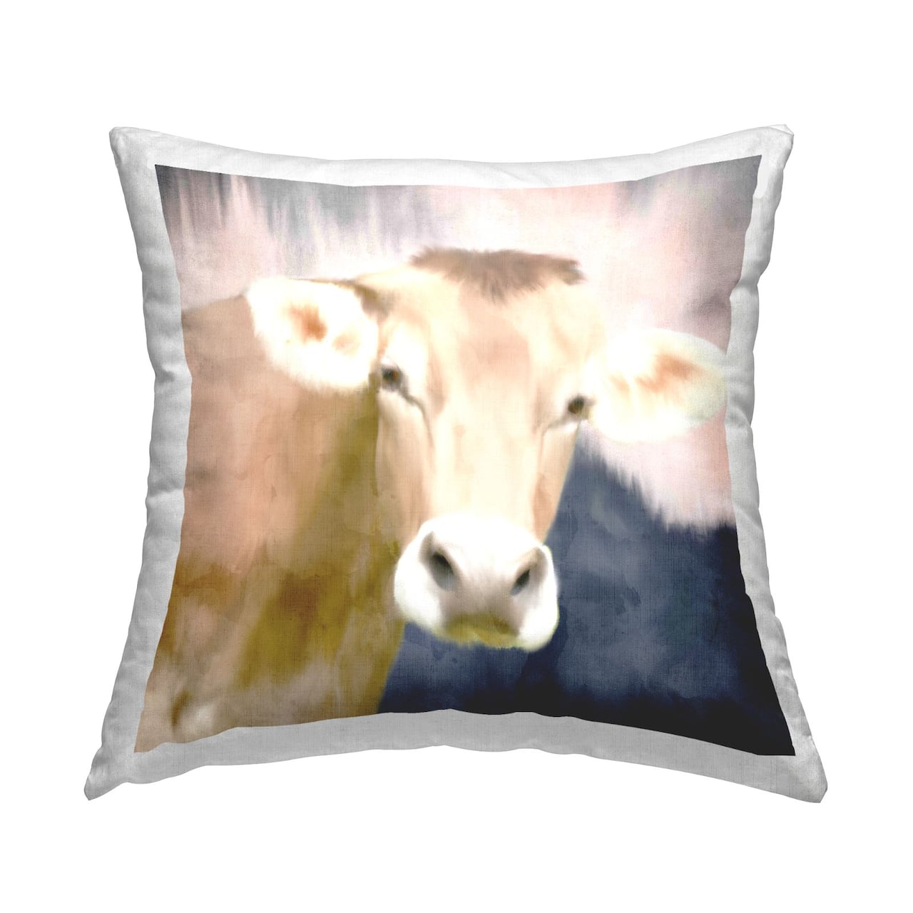 Stupell Industries Country Cattle Cow Farm Animal Portrait Throw Pillow, 18" x 18"